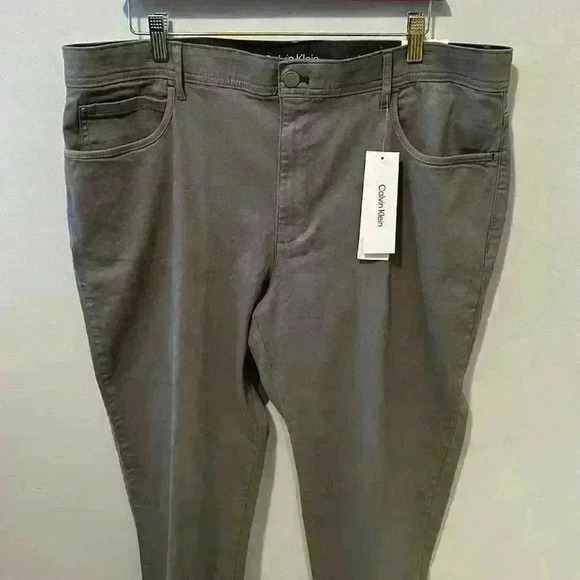 Calvin Klein NWT Gray Slim Fit Flex Waist Stretch 5 Pocket Denim Mens Jean 38W - Picture 4 of 15